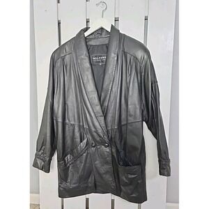 Wilson's Leather Experts Black Leather Shawl Collar Jacket Men's XL